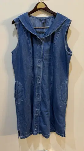 Baccini Denim A Line Sailor Dress Grommets Blue Size 20W Lightweight