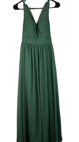 Azazie  Green Chiffon Formal Long Maxi Prom Bridesmaid Dress Women Sz A2