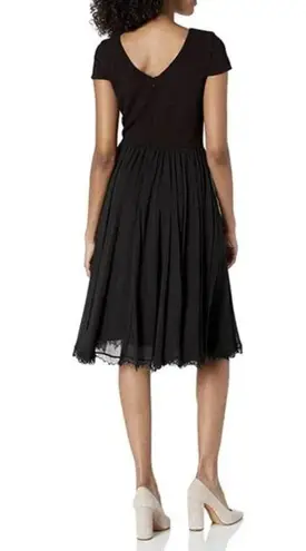 Dress the Population  Corey Chiffon Fit & Flare Cocktail Dress in Black Small