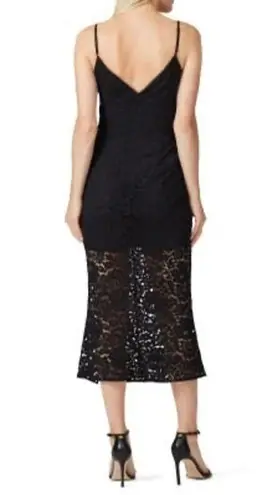 TALULAH La Maison Closer To You Black Lace Sleeveless V-Neck Midi Dress Size M