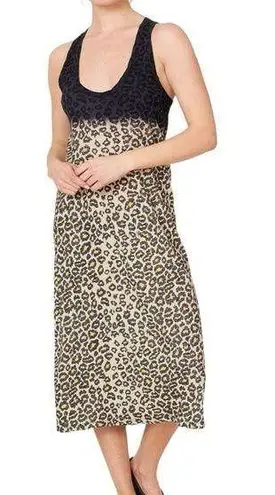 Raquel Allegra Leopard Print Ombre Dip Dye Midi Tank Dress 2 (MEDIUM)