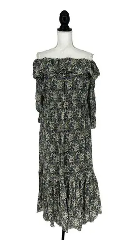 CELINE 2020 Off Shoulder Floral Print Dress