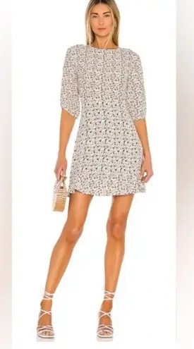 Faithfull the Brand Sidonie Mini Dress Aurelia Off White Chestnut Floral Print 4