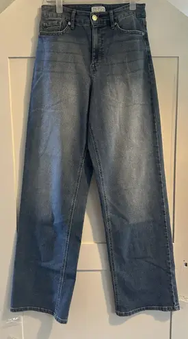 Sofia Vergara Diana Super High Rise Wide Leg Palazzo Blue Jeans Pants Size 4