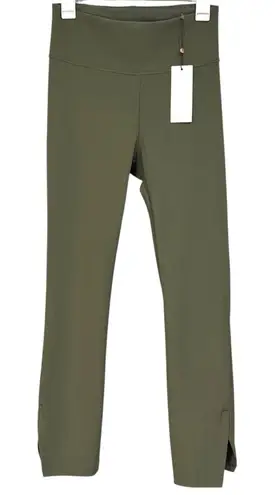 Calia Sculpt Vented Straight Dark Olive Cropped Pants Womens NWT Size Medium Green