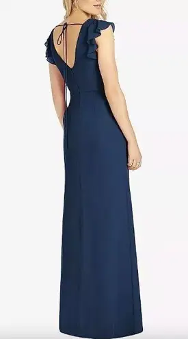 Dessy After 6 Midnight Navy Blue Chiffon Bridesmaid Formal Prom Dress