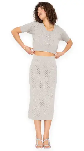 Callahan Knitwear Genny Skirt in Grey Small Gray