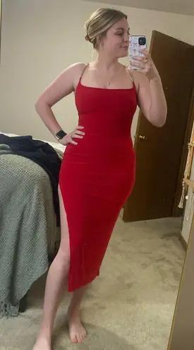 Windsor  Red Bodycon Midi Dress - Image 1