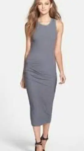 James Perse Standard S / 1 Ruched Tank Dress Sleeveless Midi Pullover Pencil
