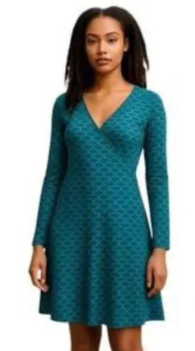 Title Nine SEAM DREAS PRINT BLUE JASE XS NWT Athletic Active Long Sleeve Dress