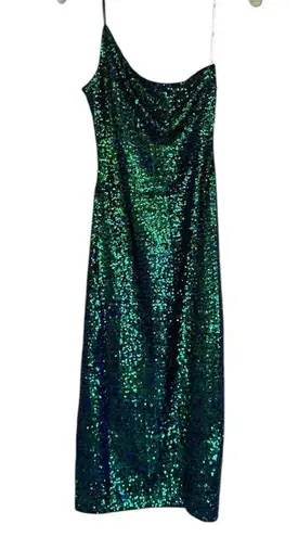 NWT LULUS Sparkling Aura Iridescent Green Sequin One