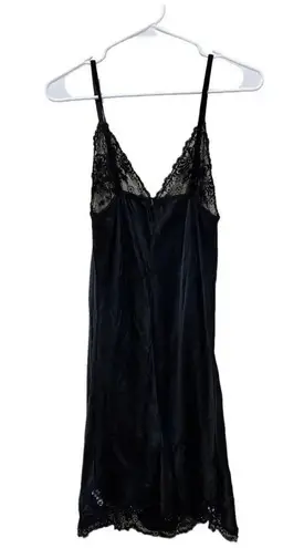 MISS NAORY of Italy Black Silk Blend Beaded Lingerie Slip US Size Small