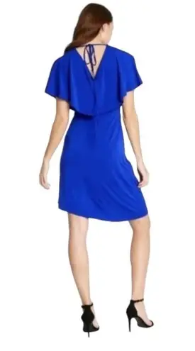 CUSHNIE Target Collection royal blue high low asymmetrical flowy mini dress 2
