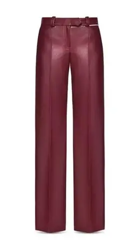 Aleksandre Akhalkatsishvili Faux Leather Pants in Burgundy, NWT, Size XS Red
