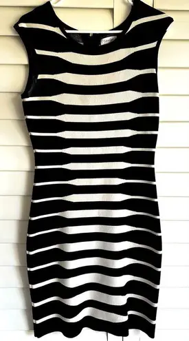 Calvin Klein  Black and White Body con Dress size Small EUC