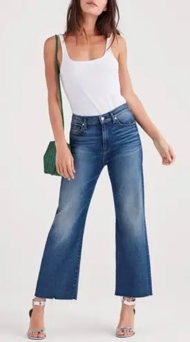 7 For All Mankind  Ultra High-Rise Crop Jo with Cut Hem in Luxe Vintage Iris Blue