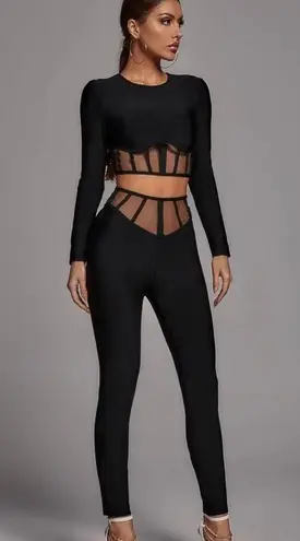 BELLA BARNETT Black Jumpsuit For Women Cut Out .