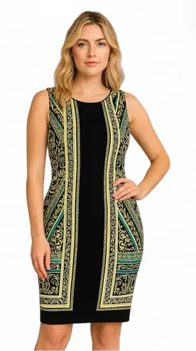 Alfani Sleeveless Baroque Print Bodycon Dress – Petite Medium