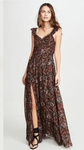 Ulla Johnson  Dark brown metallic Eviaana gown small