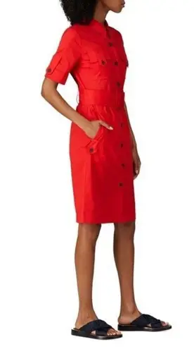 Derek Lam Collective Cherry Red Cotton Belted Utility Dress Size 52 IT | 16 US