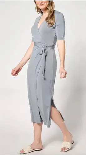 Barefoot Dreams New Luxe Milk Jersey 3/4 Sleeve Wrap Dress Size M