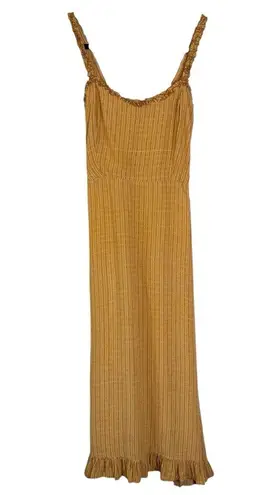 Faithfull the Brand Noemie MIDI Dress Yellow Striped Ruffle Tank Revolve US 6