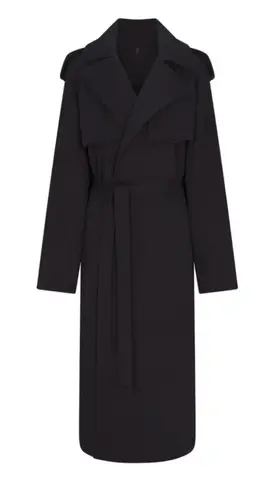 SKIMS NWT Boyfriend Fleece Oversized Trench Coat Onyx New on site! Size XS