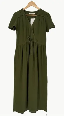 Christy Dawn NWT The Dawn Cotton Gauze Midi Dress | Sz Small | Forest Green