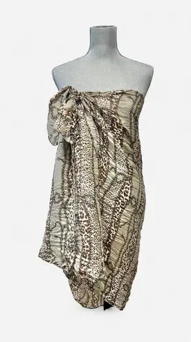 Hear me roar beach sarong dress or waist cover up Brown