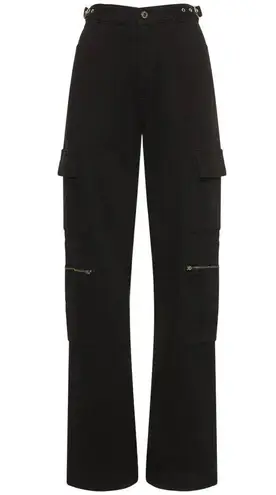 We Wore What Black Utility Straight Leg Cargo Pants Silver Hardware Size 28