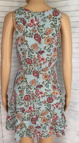 Turquoise Floral Dress, Size 3/4 Blue