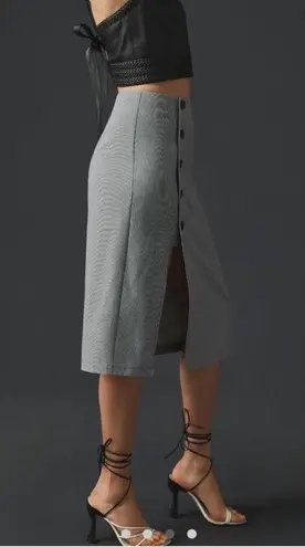 Anthropologie  Mare Mare Button Down Skirt Houndstooth Print NEW