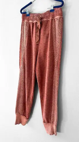 Free People Movement ★ Mountain High Cable Crochet Joggers - Dark Rose ★
