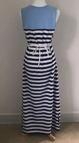 Denim & Co. Blue/White Striped Maxi Dress sz XS Blue