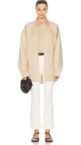 NWT Mother The Hustler Patch Pocket Flood Jean in Cream Puff White Size 32