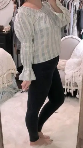 Love Riche medium blue striped top