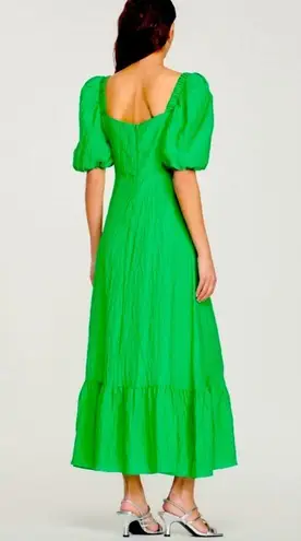 Sandro Falbala Embellished Cutout Green Midi Dress Size 36 NWT Retail $580