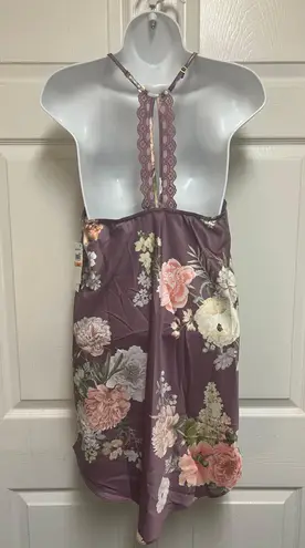 Flora Nikrooz Collection Lilac Arisa Printed Charmeuse Slip Gown
