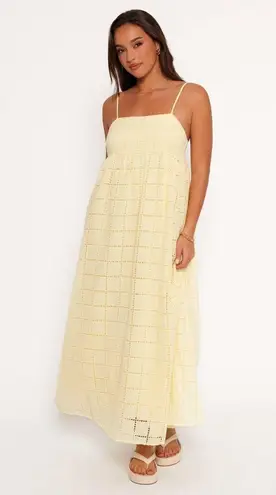 Petal and Pup Alyah Maxi Dress size Large yellow eyelet lace