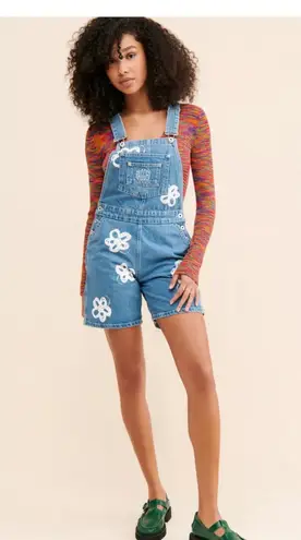 The Ragged Priest Flower Print Shortalls Sz.28 NWT