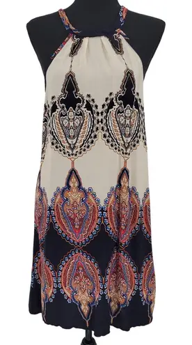 Boho Chic Summer Dress Swim Cover Beachy Halter Lightweight Vacation Size L Size L