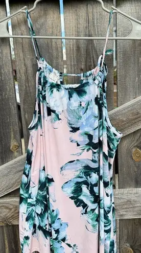 Lovely Melody Floral Print Pink Blue Green Cami Women's Size L