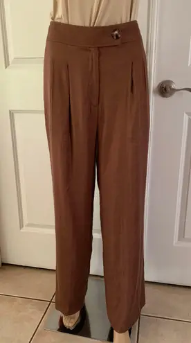 Elie Tahari Linen Blend Wide Leg Pants