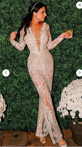 CUSTOM Made NWT Bridal Jumpsuit White Size XS