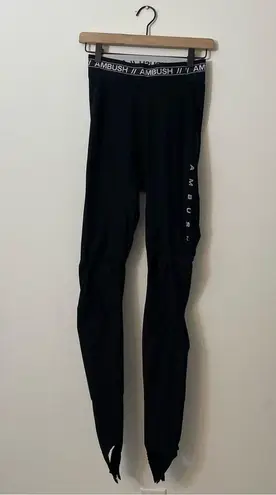 AMBUSH Logo Print Stirrup Pant Leggings Black High Rise Size 2