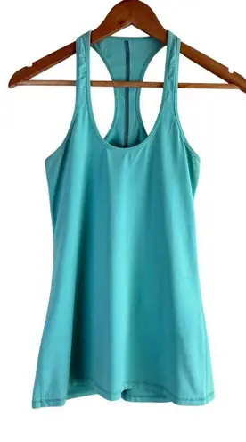 Lululemon Racer Back Training Workout Tank Top Stretchy in Turquoise, Size XS Blue