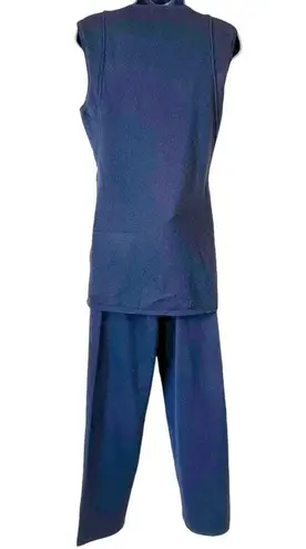 Malo Cashmere 2PC Sleeveless Sweater and Drawstring Pant Set Black Size undefined