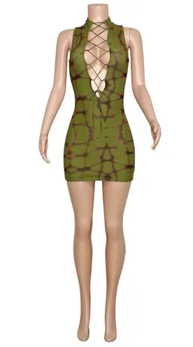 With Jean WITH JÉAN Amethyst Mini Dress, Web Print, Small