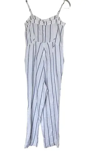Rails Happer Prato Stripe Wide Leg Linen Jumpsuit White Size Small Coastal Beach
