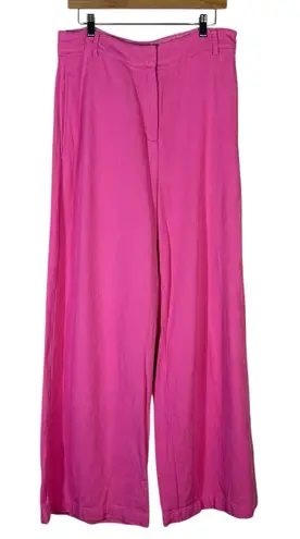 House of Harlow 1960 Wide Leg Pants Womens 10 Pink High Rise Retro Chic Barbie
